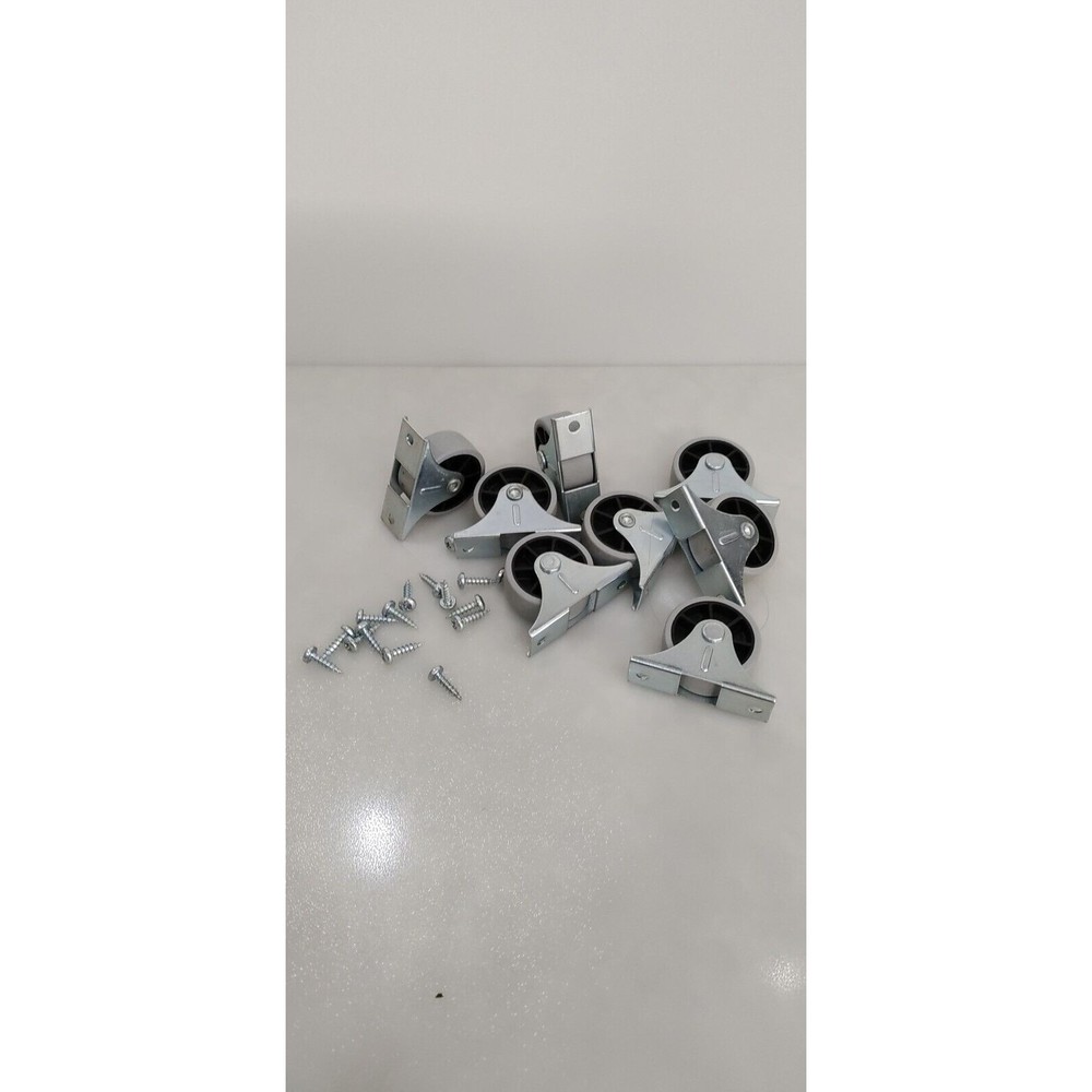 5/8" Small Caster Wheels Rigid Casters Non Rotating Metal Top Plate Furniture